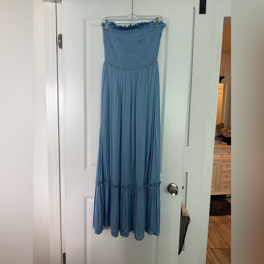 Blue Strapless Dress